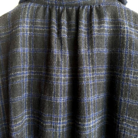 Gallego Desportes Blue Grey Plaid Red Cross Long Shirt Dress M - Picture 7 of 7